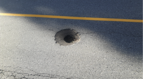 hole on road